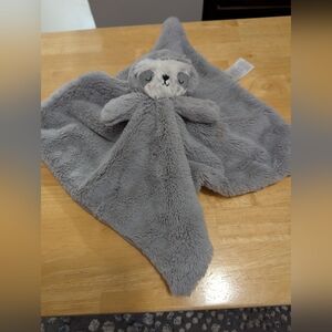 Just Born . Gray Plush Sloth Animal Security Blanket. Lovey. 14 Inch.